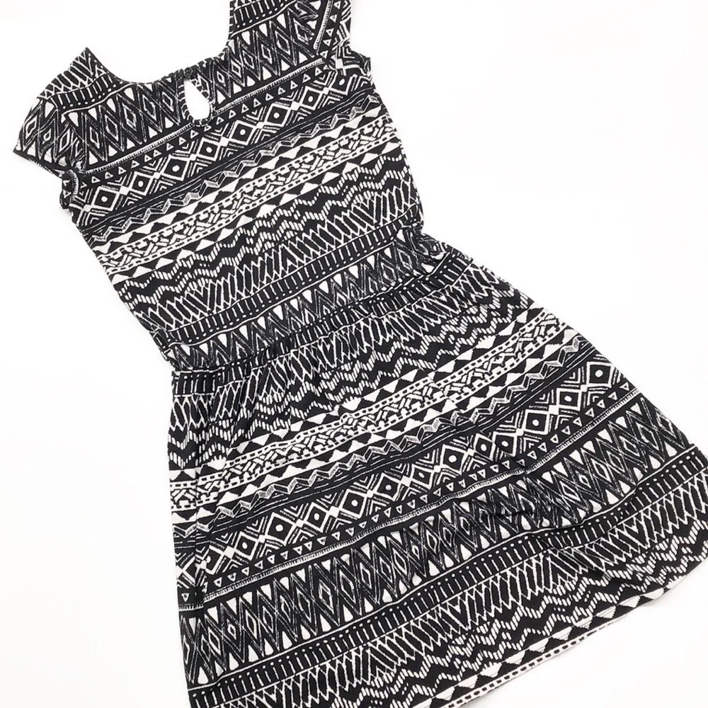 Lulu Luv black/white tribal print girls dress
